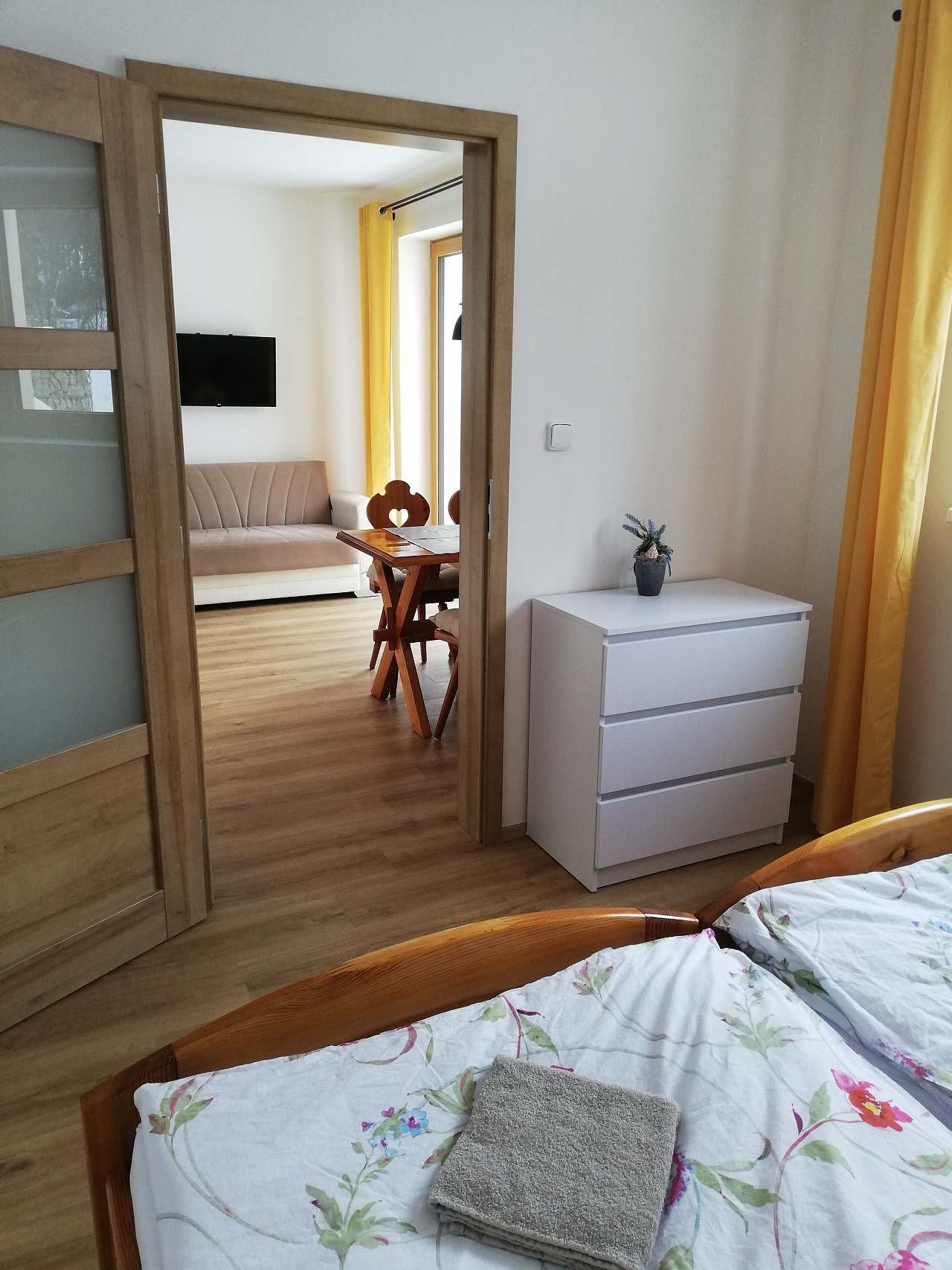 Apartmán č. 1 ložnice s manželskou postelí