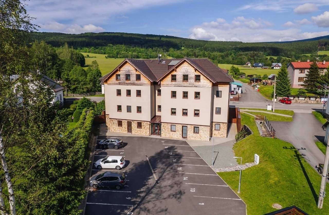 Apartmán Horalka, pohled z parkoviště