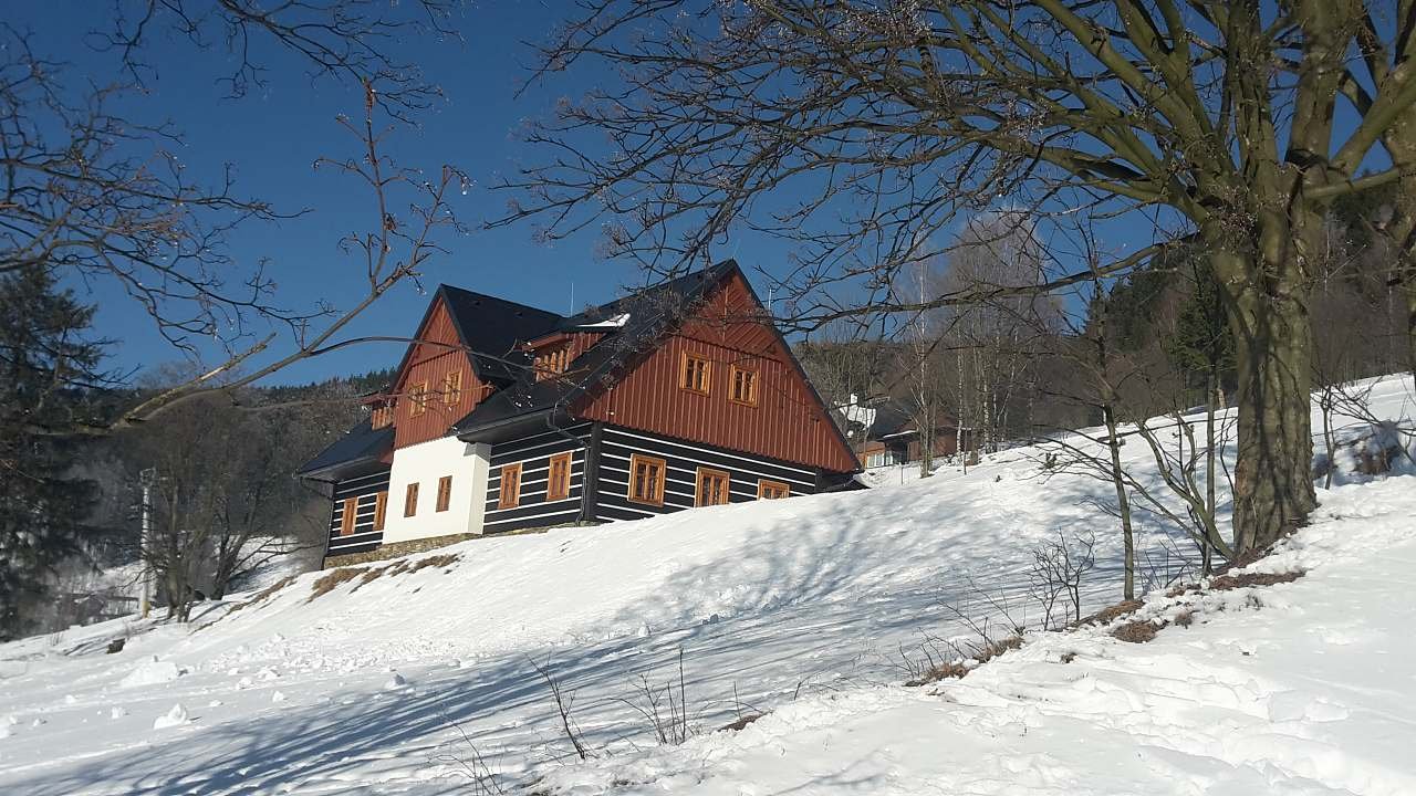 Chata Doubravka v zimě