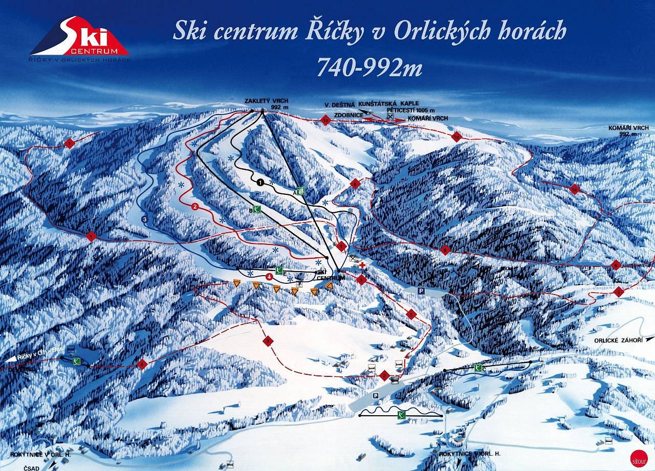 Mapa Ski centra Říčky