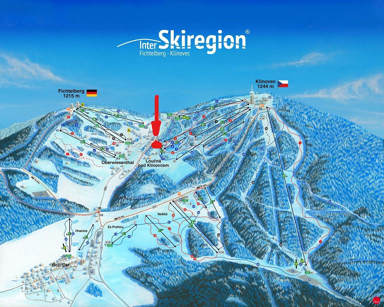 Mapa skiareál Klínovec