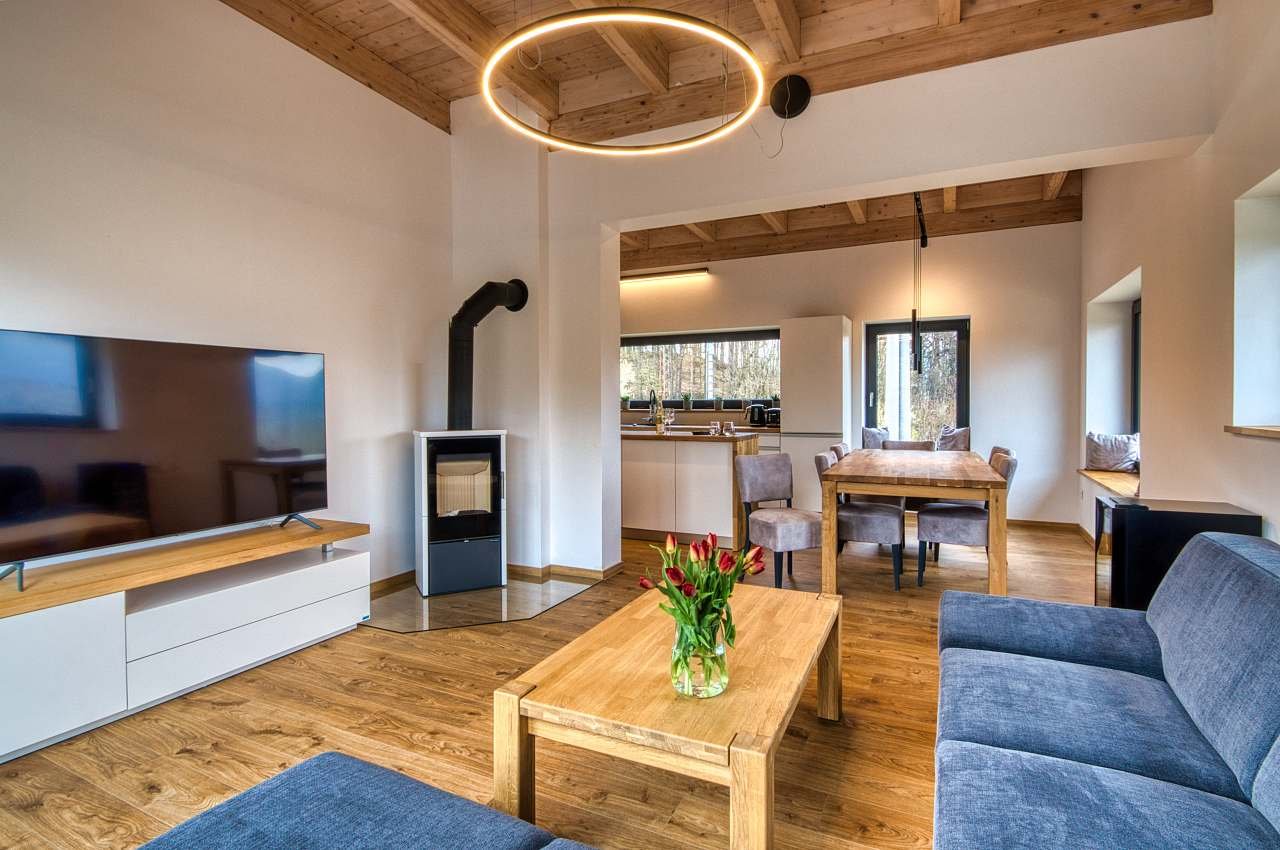 Obývací pokoj apartmánu v 1. patře - pronájem apartmánu Rožnov