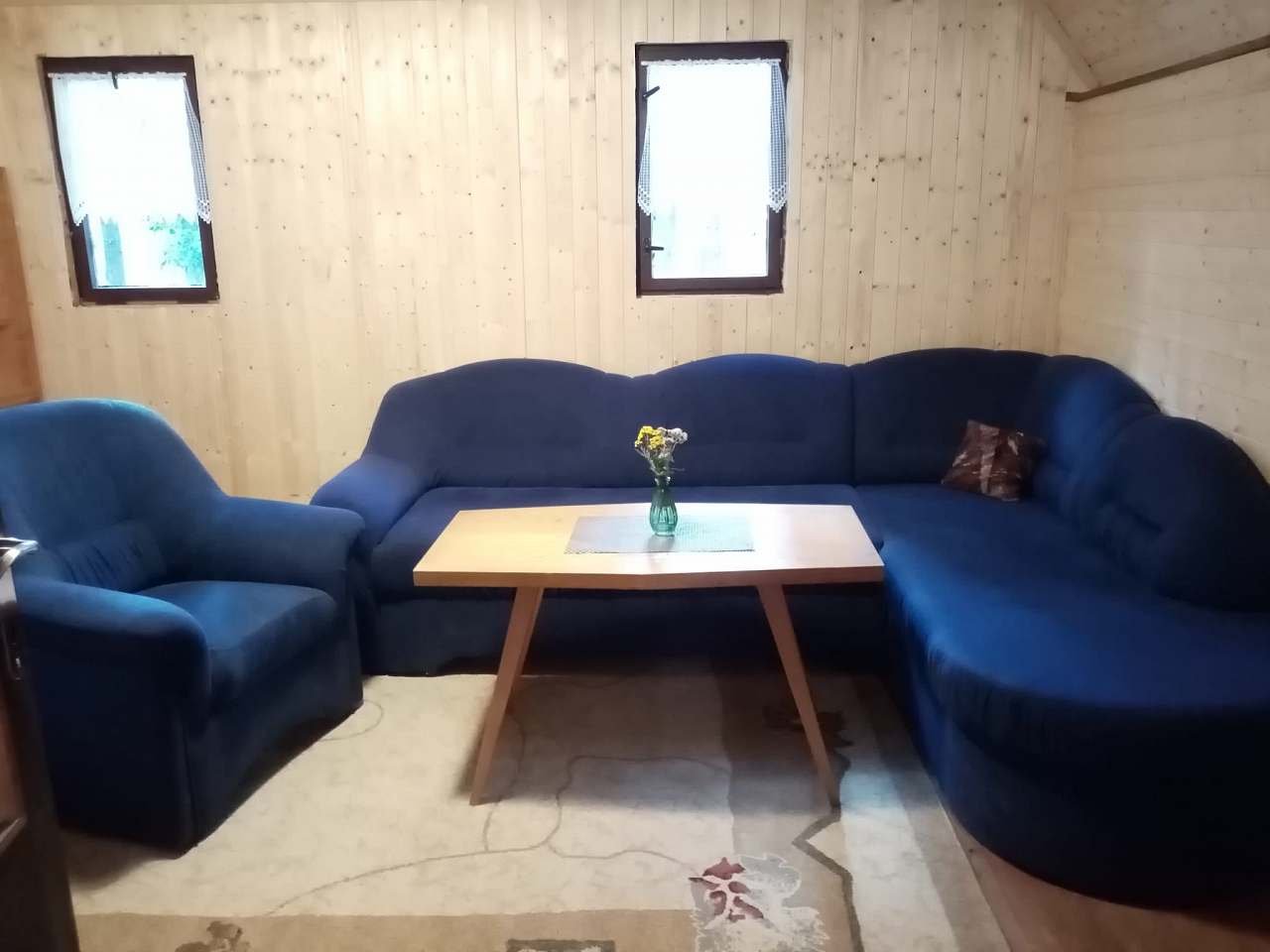 obývací pokoj s rozkládacím gaučem