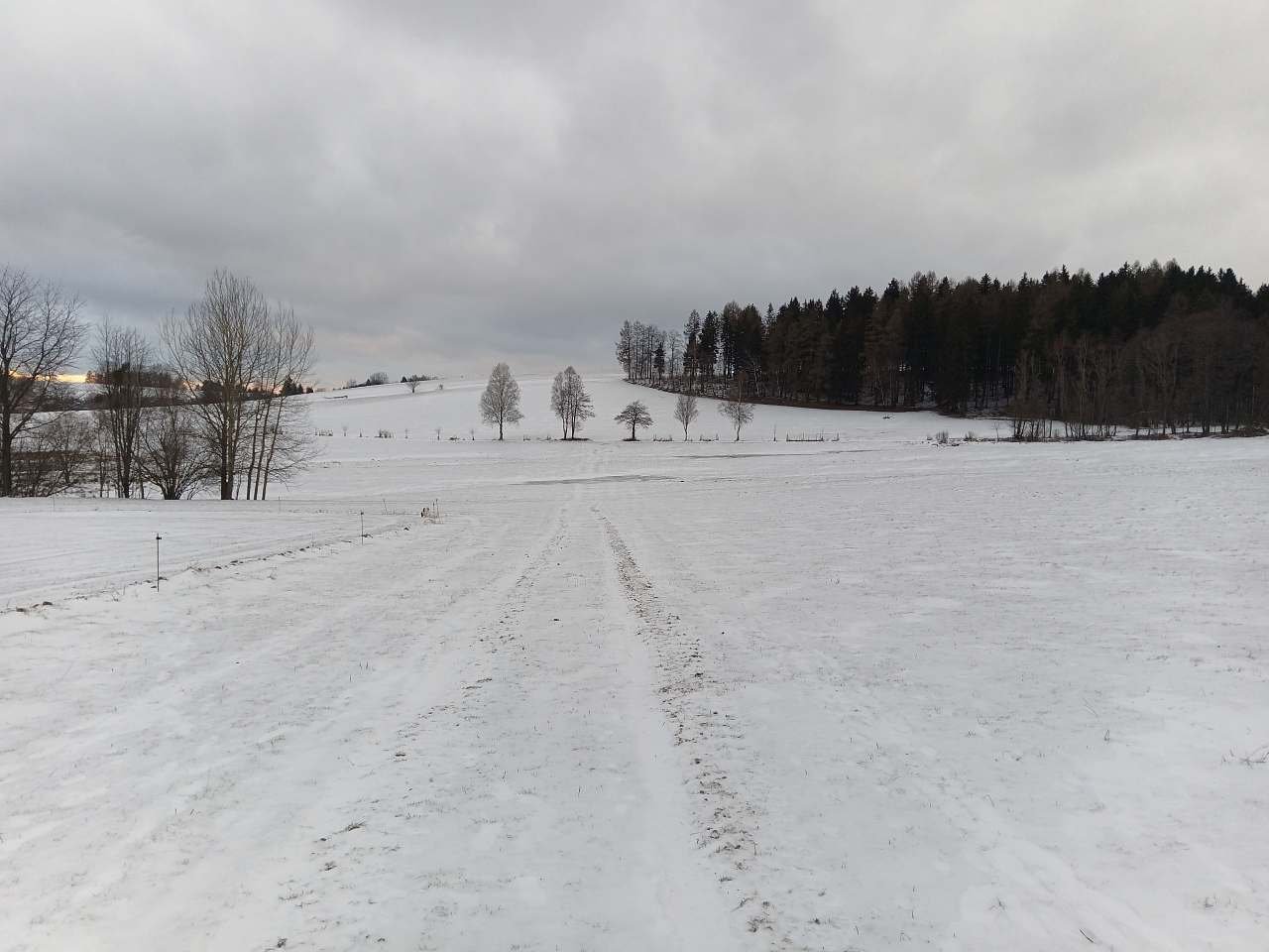 Okolí Chlumětína v zimě