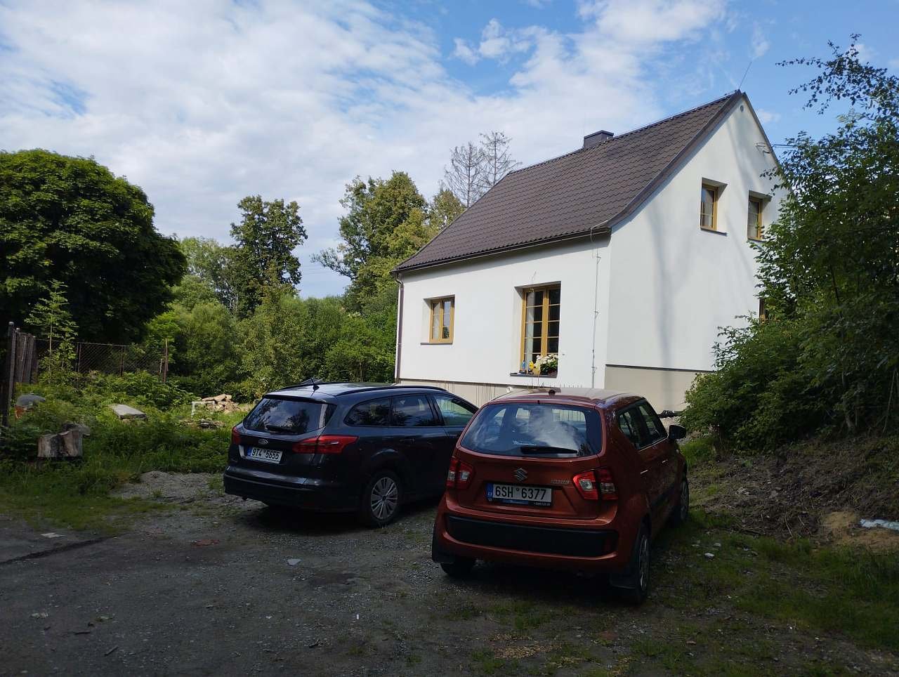 parkování před domkem
