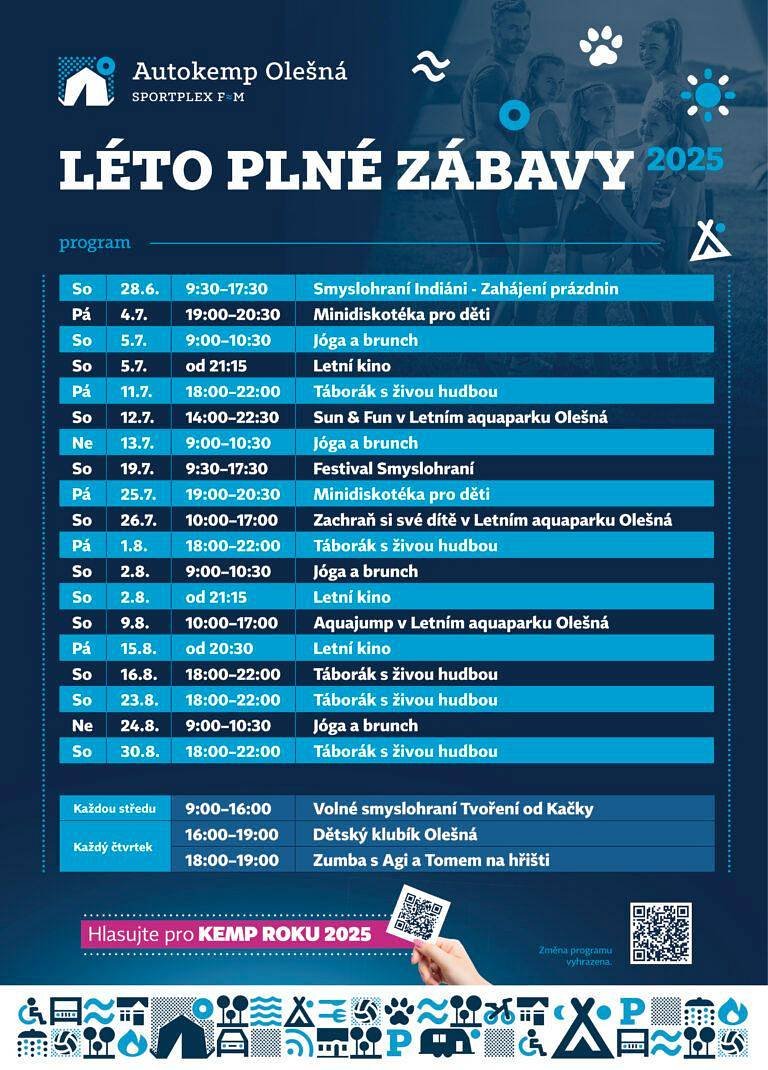 prázdninový program u přehrady Olešná