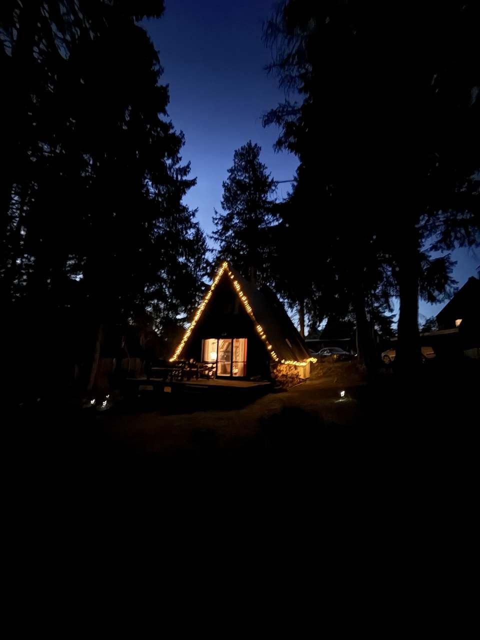 Pro příjemnou atmosféru lze zapnout venkovní osvětlení-Chata Holly