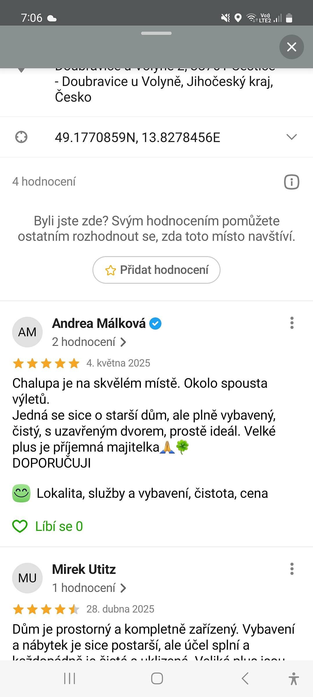 Recenze najdete také na internetových stránkách mapy.cz