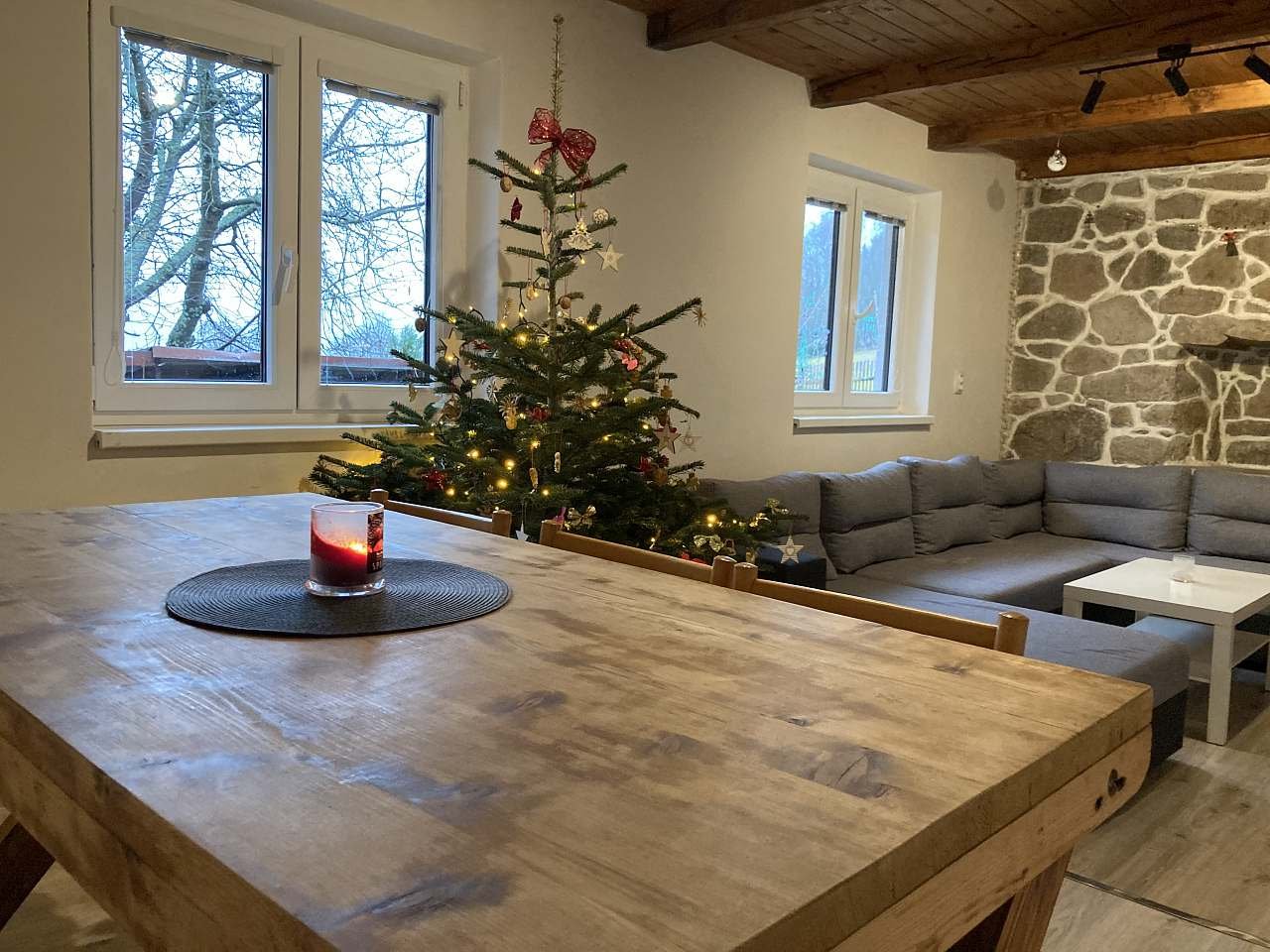 Vánoční obývací pokoj